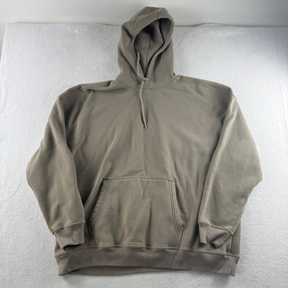 Hollister Baggy Fit Hoodie Mens XL Khaki Tan Oversized Pullover Sweatshirt